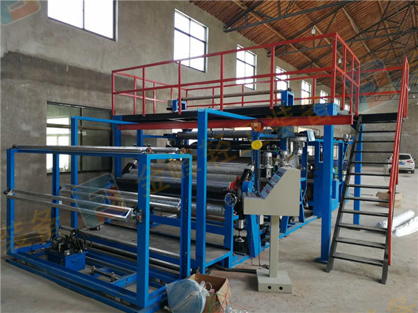 Overhead glue point transfer machine